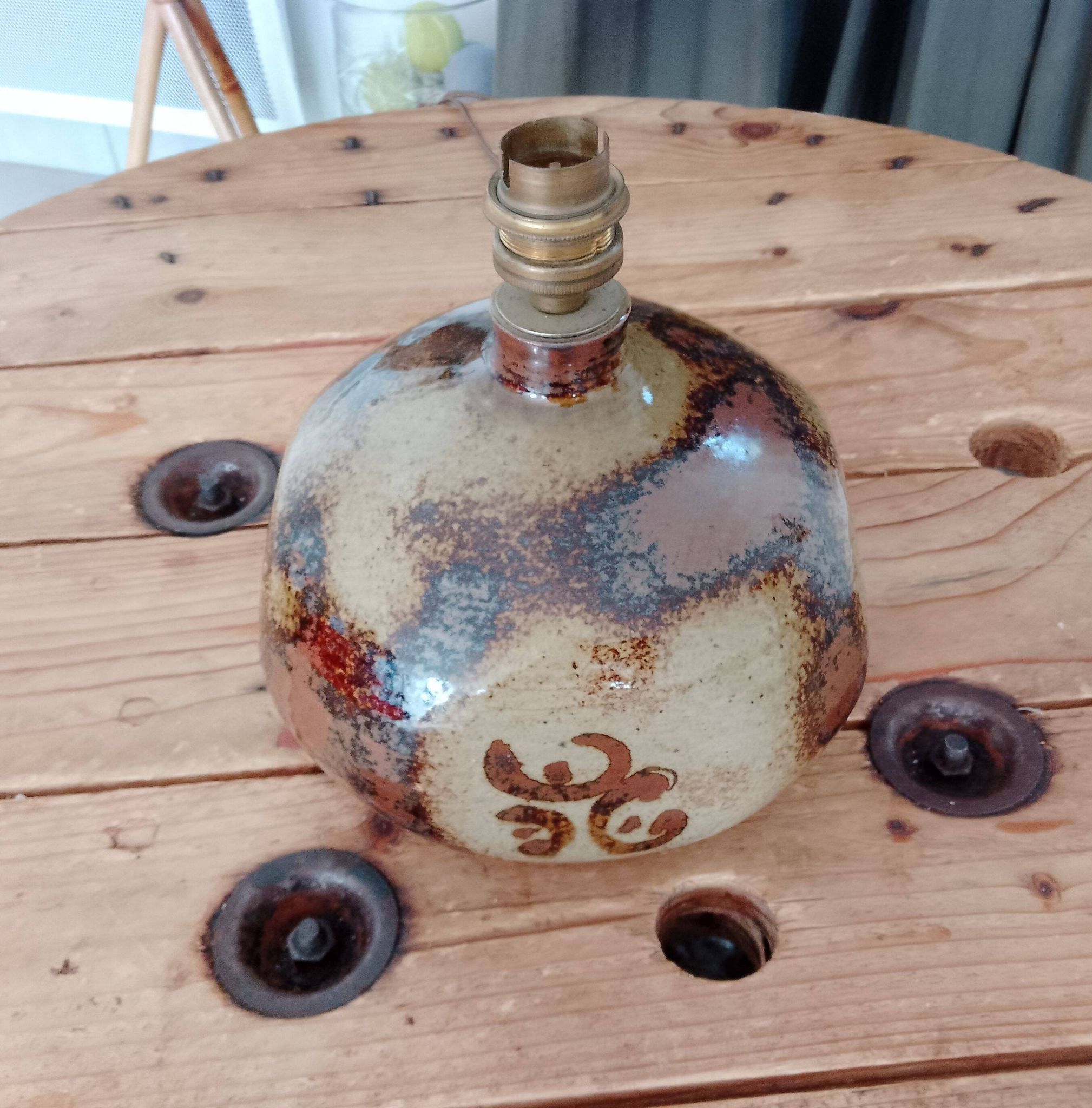 Valérien Taber Vallauris vintage stoneware lamp