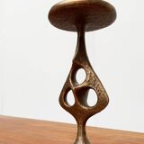 Brutalist metal candlestick mid-century