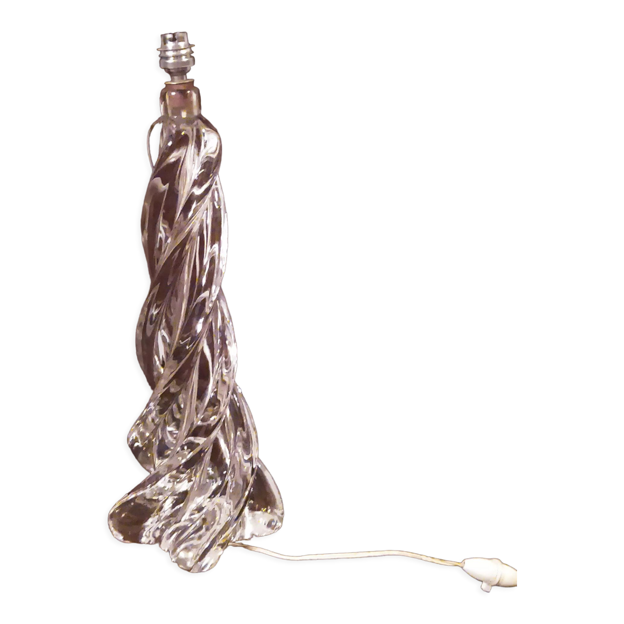 Lamp foot in twisted Sèvres crystal 1960