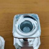 Pair of antique silver-plated candlesticks