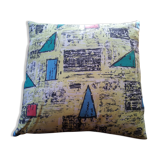 Vintage 60s geometric patterned pillow