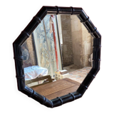 Black Bamboo Mirror from the 70s-80s