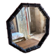 Miroir en Bambou Noir des Années 70-80