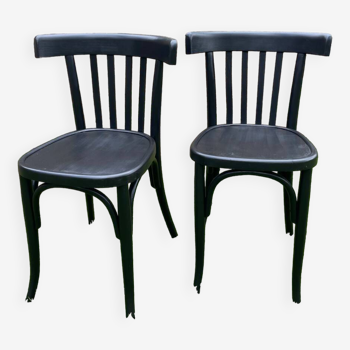 Paire de chaises bistrot vintage 1930  noires