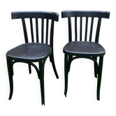 Paire de chaises bistrot vintage 1930  noires