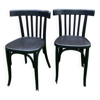 Paire de chaises bistrot vintage 1930  noires