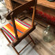 Ancienne chaise camping vintage bois et toile
