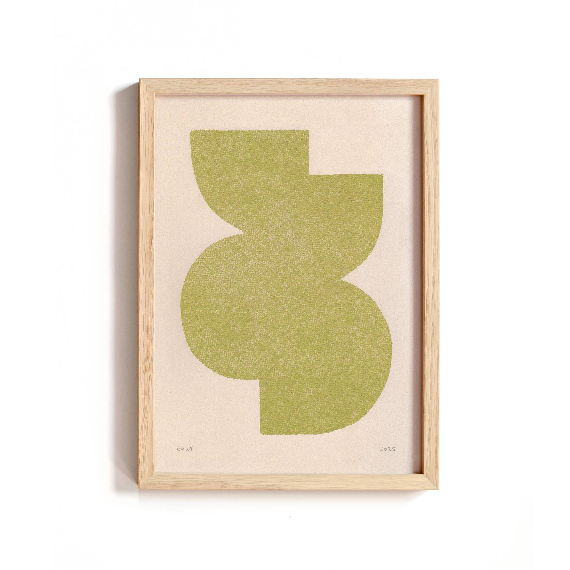 Collection of 12 framed paintings on paper, cool colours.