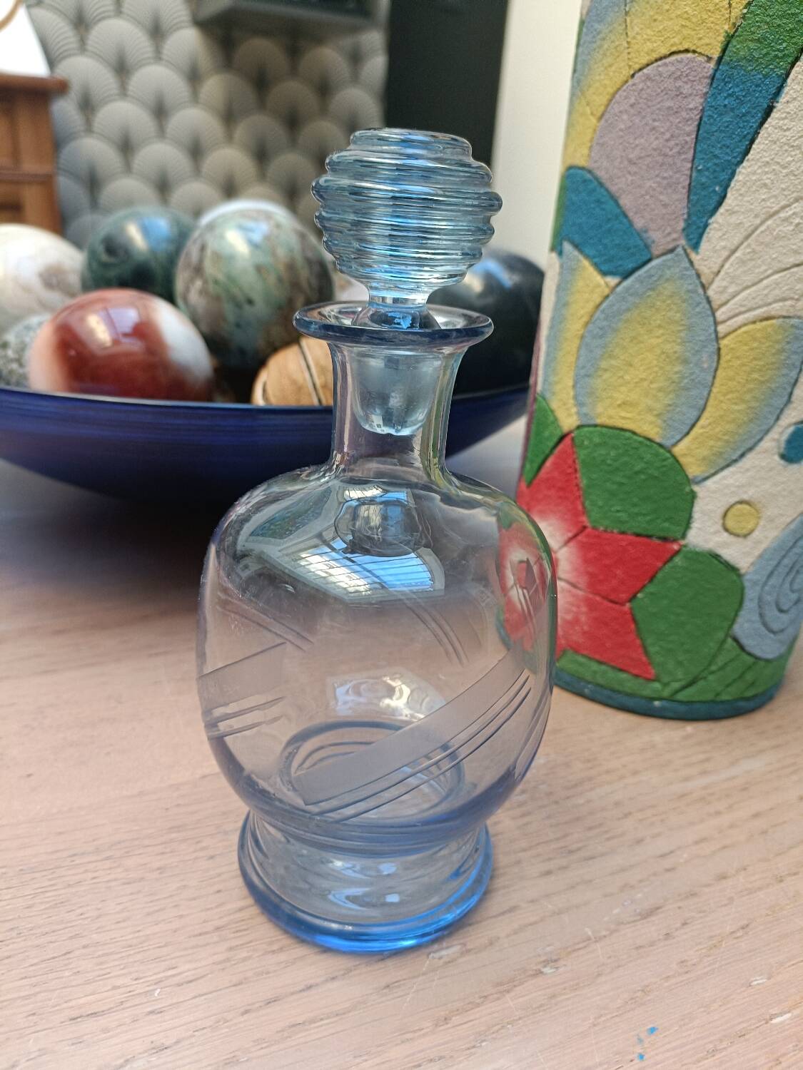 Carafe bleue Art Déco