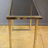 Chrome and gilded console by Romeo Riga around 1970