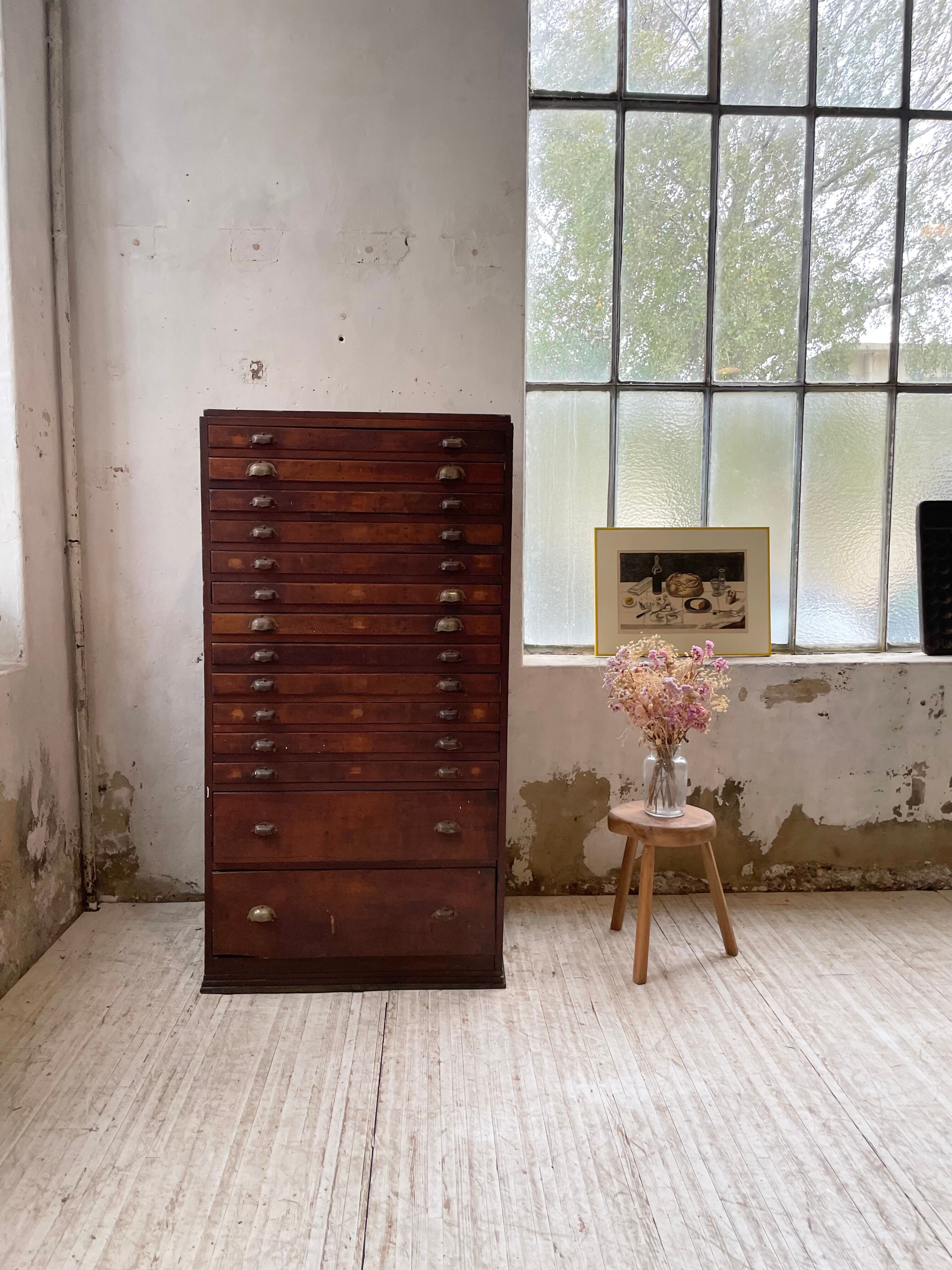 Workshop furniture printing with drawers XL oak