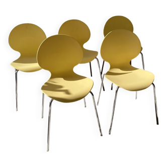 Suite de 5 chaises Galvano Tecnina, Italie 1980