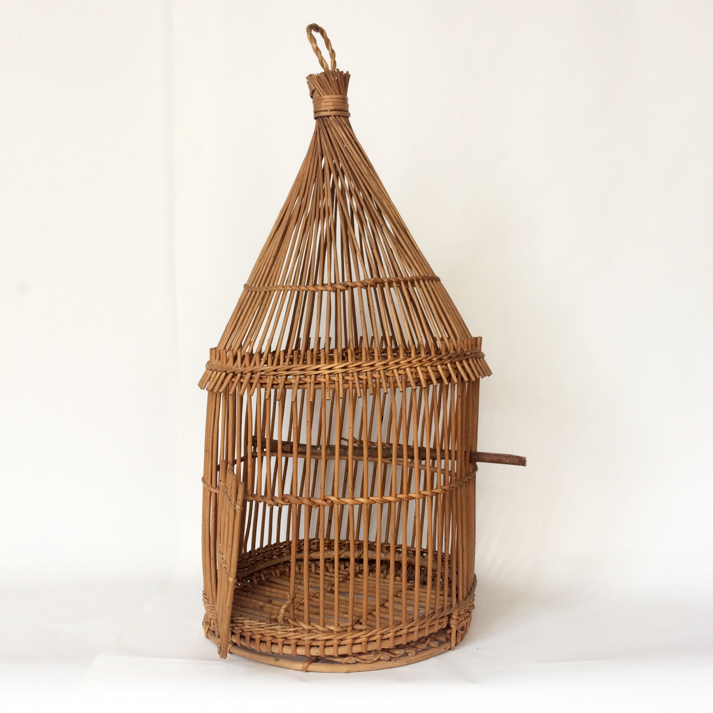 Cage à oiseaux en rotin
