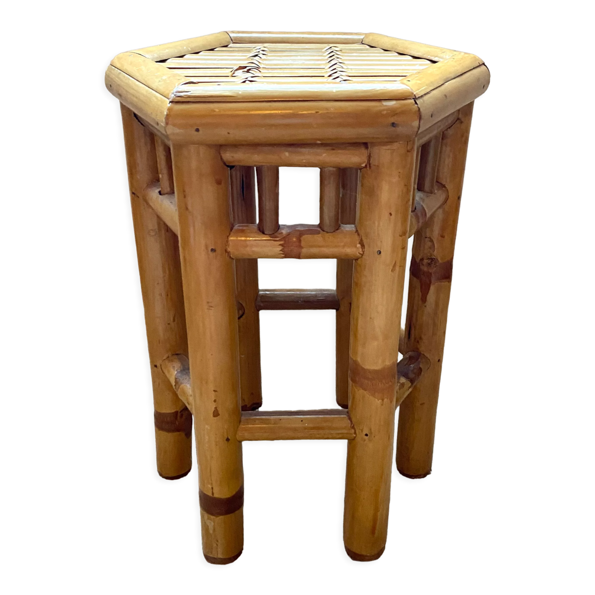 Porte plante en bambou vintage