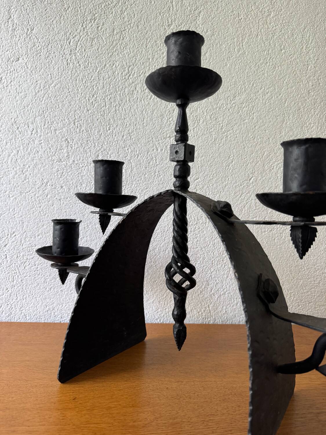 Brutalist wrought iron chandelier from the 60s