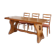 Solid wood dining table, sculpted brutalist base, 1960s.