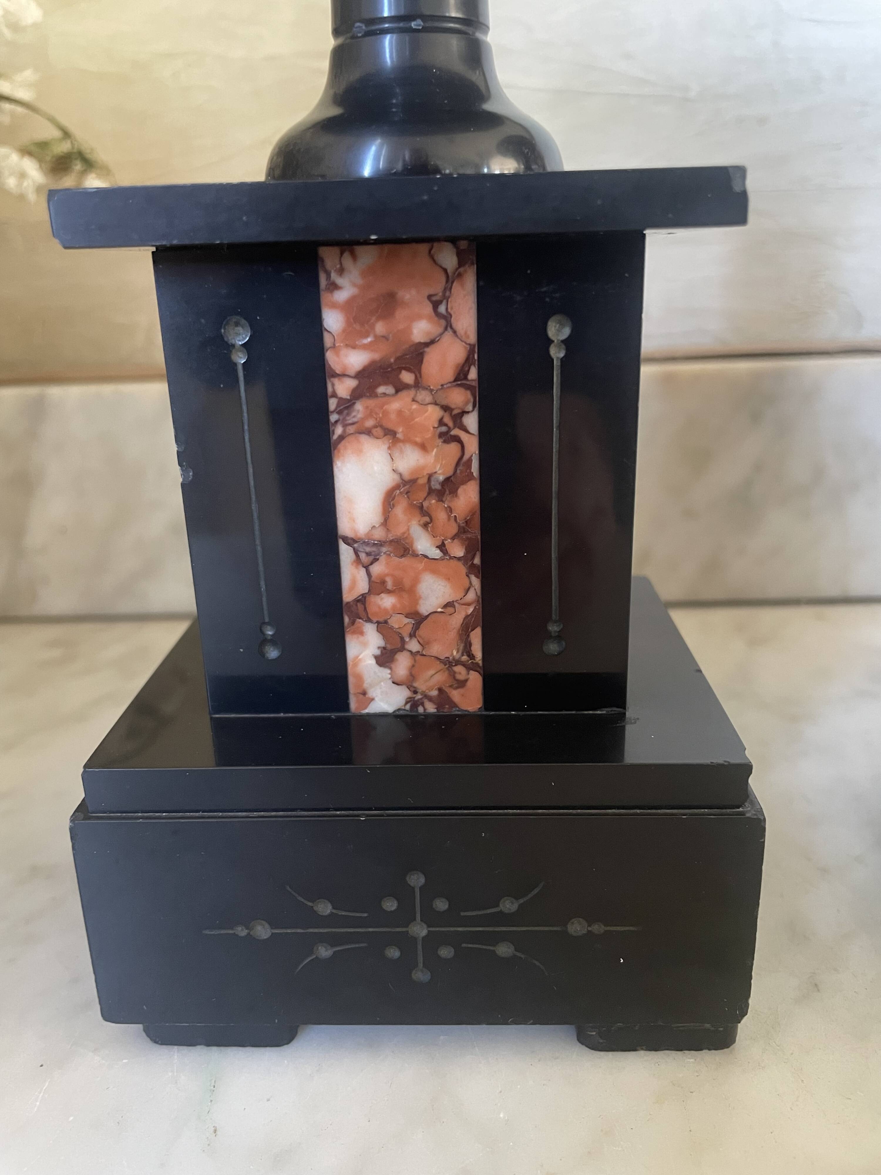 Old pair of marble vase bookends.