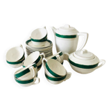 Service à café en porcelaine opaque Digoin Sarreguemines modèle Lumière