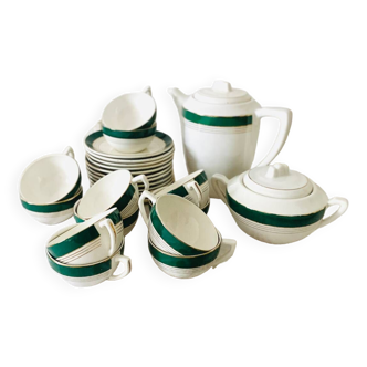 Digoin Sarreguemines opaque porcelain coffee service, Lumière model