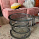Chrome round coffee table