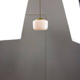 Mid-Century Italian Opaline Glass & Brass Pendant Lamp, 60s