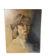 Old oil painting on wood: portrait