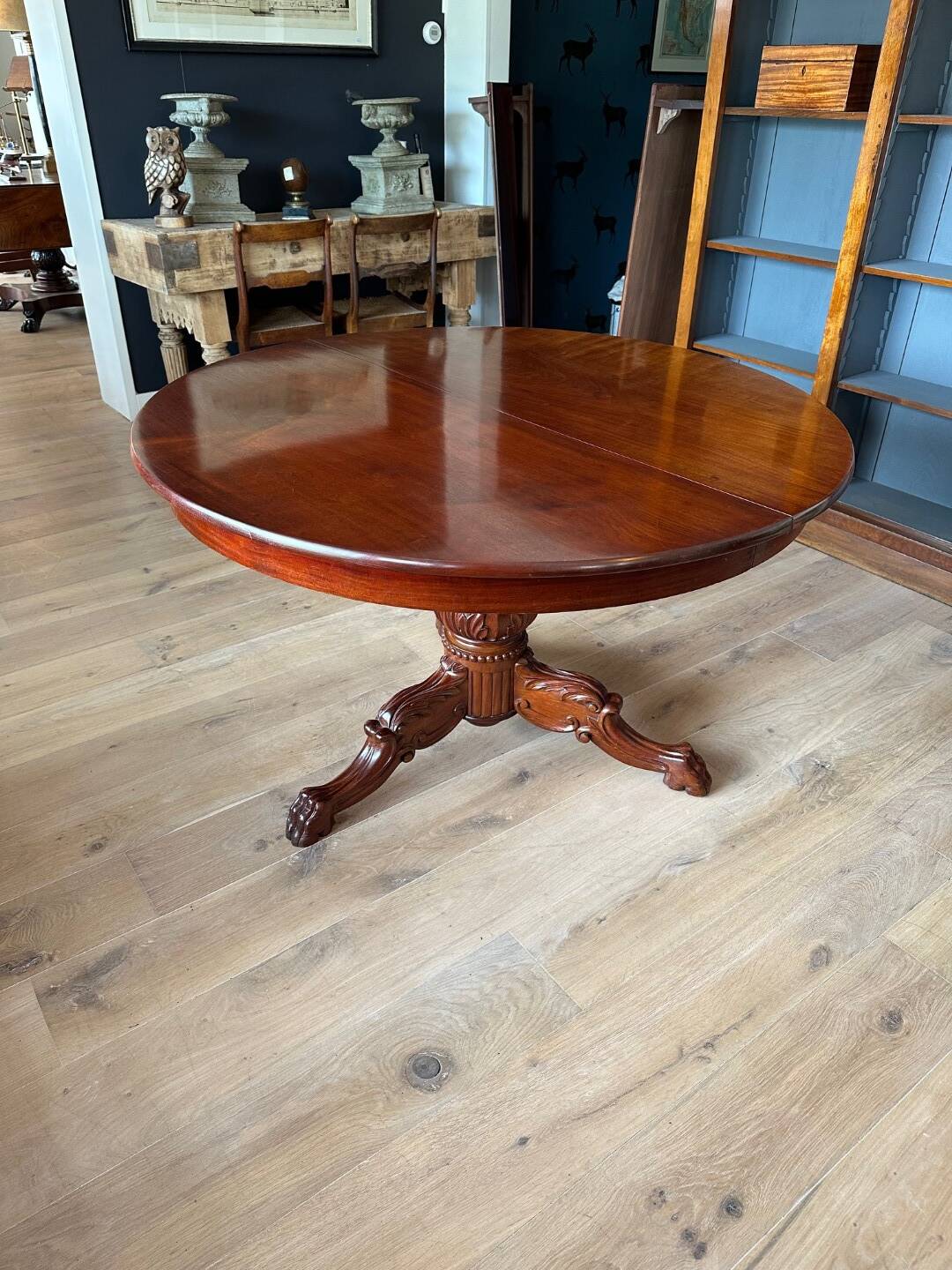 Large antique oval Dutch mahogany table
