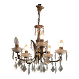 5-light bronze chandelier with glass tassels