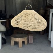 Suspension or rattan lampshade in the shape of a cloud or flattened bubble D60 H35