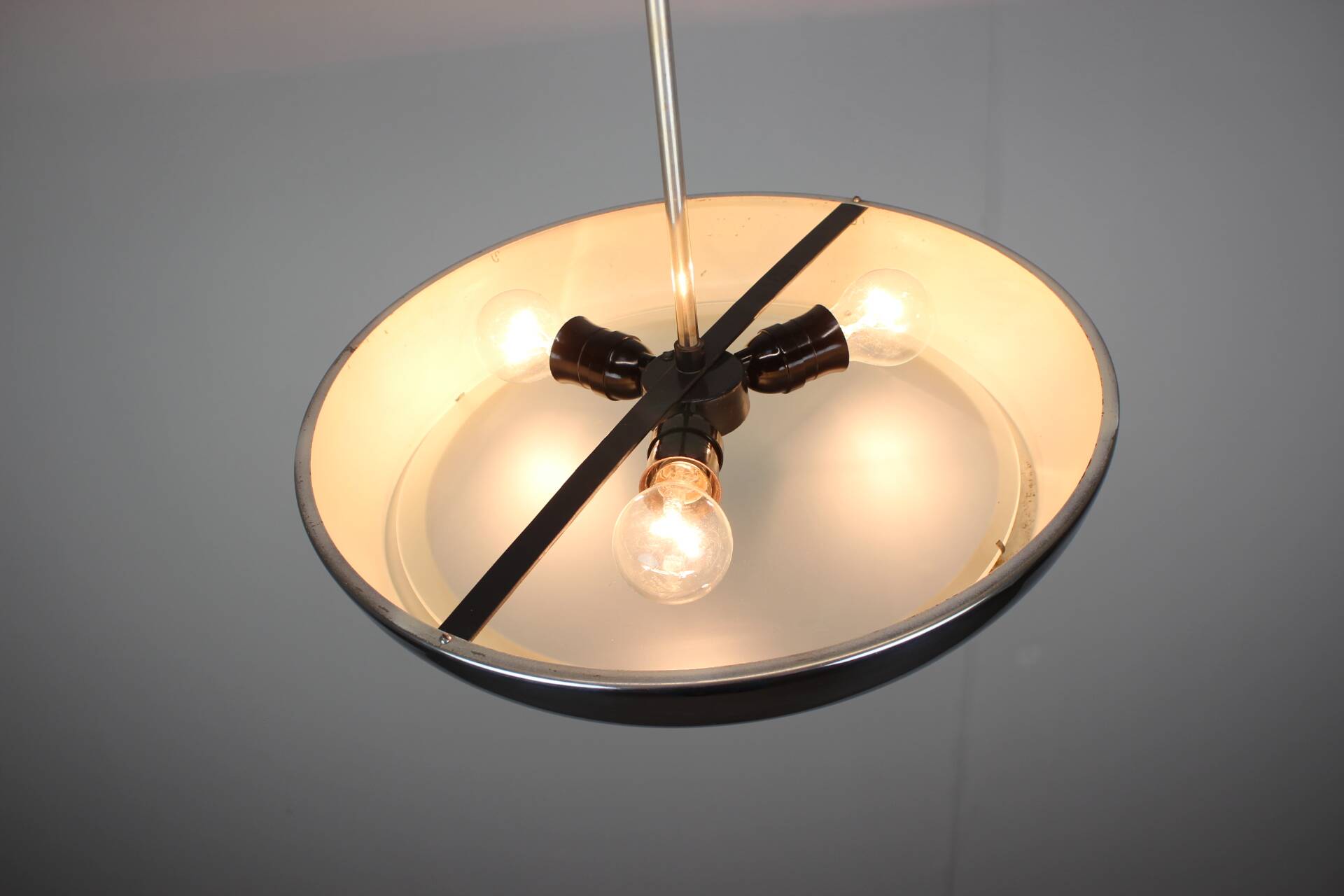 Suspended UFO lamp by Josef Hurka for Napako, Czechoslovakia, 1930s