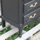 Louis XV style black commode with natural wood top – 3 drawers