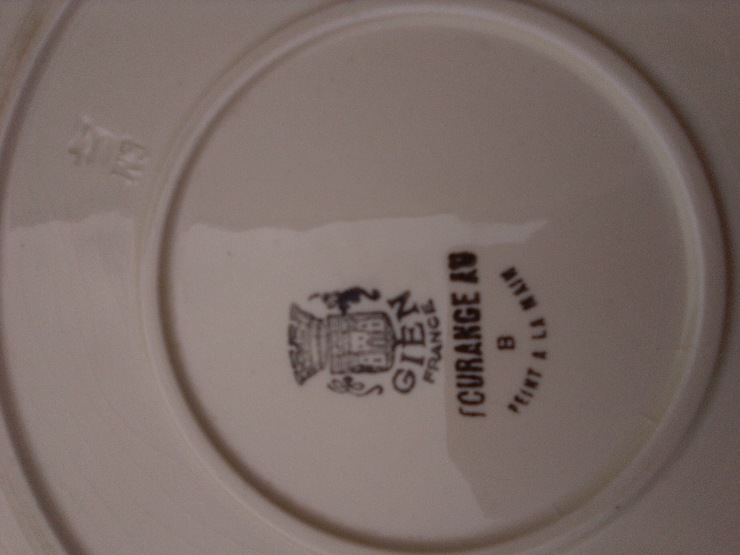 Sarreguemines earthenware dish curange model with diam 31 cm