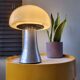 Lampe Mushroom XL, lampe de table lourde en acier inoxydable, années 80
