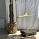 Small suspension, rattan luminaire in hat shape D:60cm