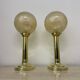 Set of 2 large globe glass table lamps , 1970s