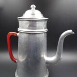 Old aluminum coffee maker -red cove - around 1930
