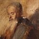 Antique painting on panel depicting Hermit from the 18th century