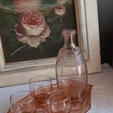 Carafe tray and 3 glasses set