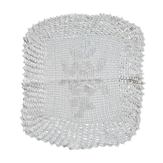 Rectangular placemat, handmade crochet. 50s.