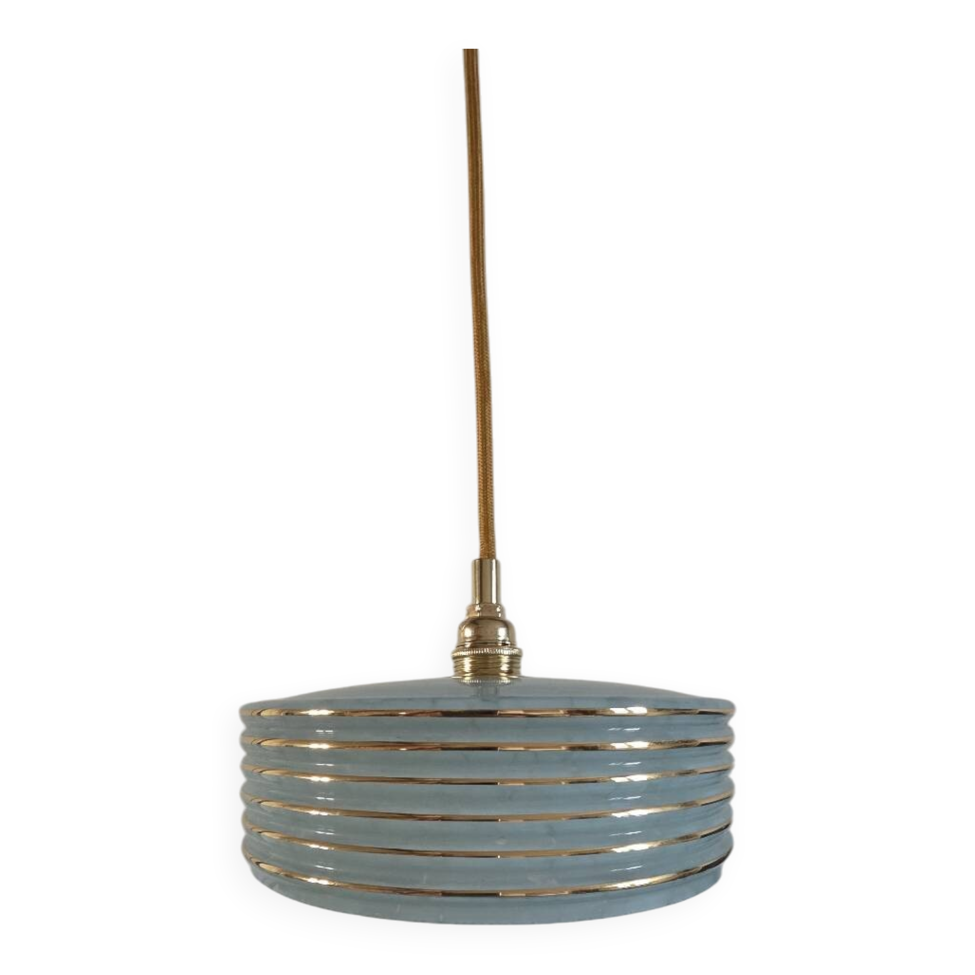 Clichy Glass Blue Portable Pendant Light