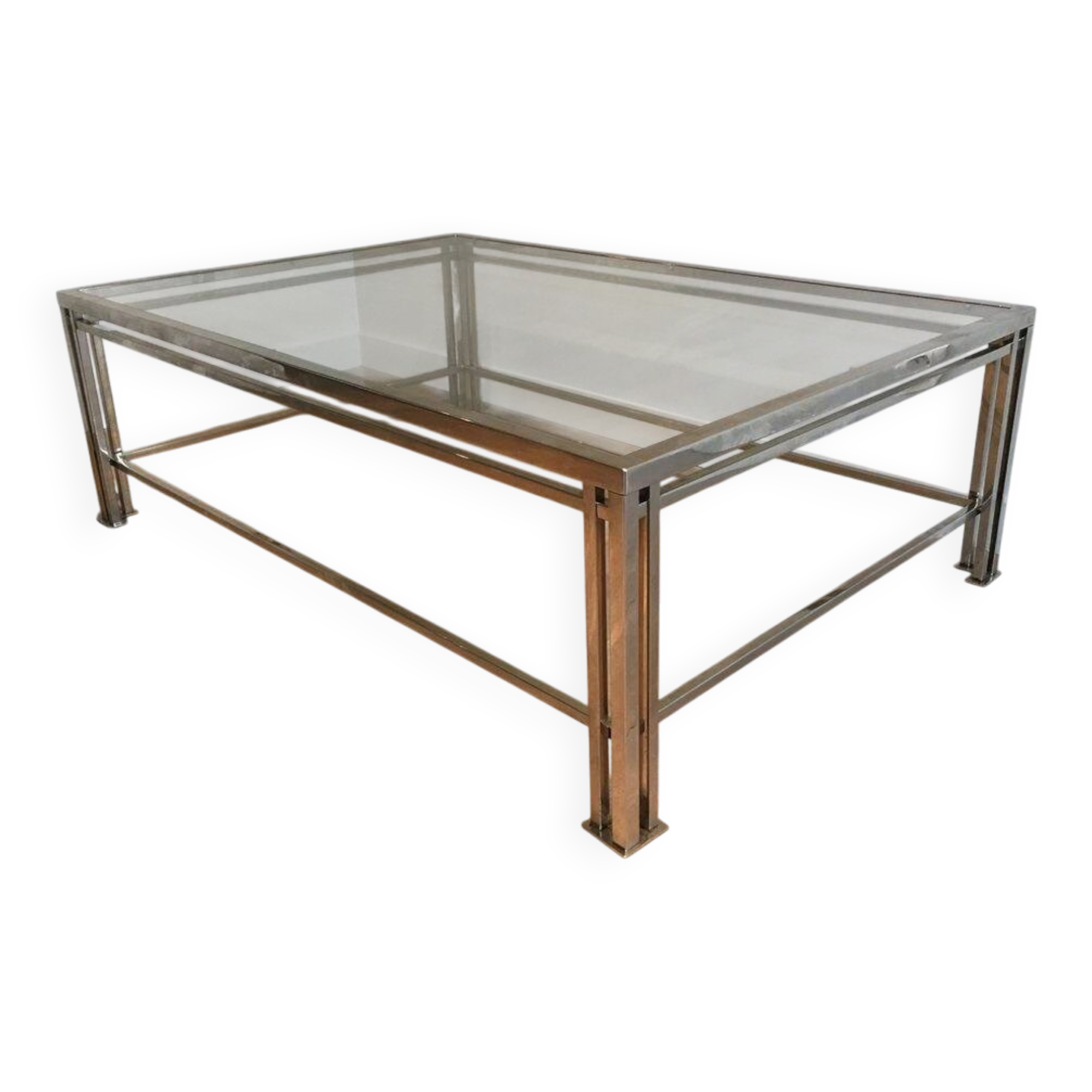 Modernist Chrome Coffee Table with Triple Legs, French Work circa 1970