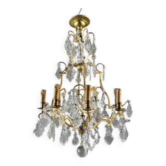 Bronze-gilt and crystal chandelier, 19th century