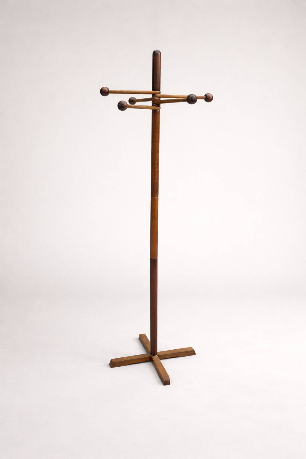 Sculptural wooden coat rack – 1960s modernist design