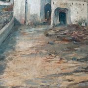 Porte Bab-Azoun, Alger, huile sur toile signé