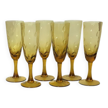 6 Biot-style stemmed glasses