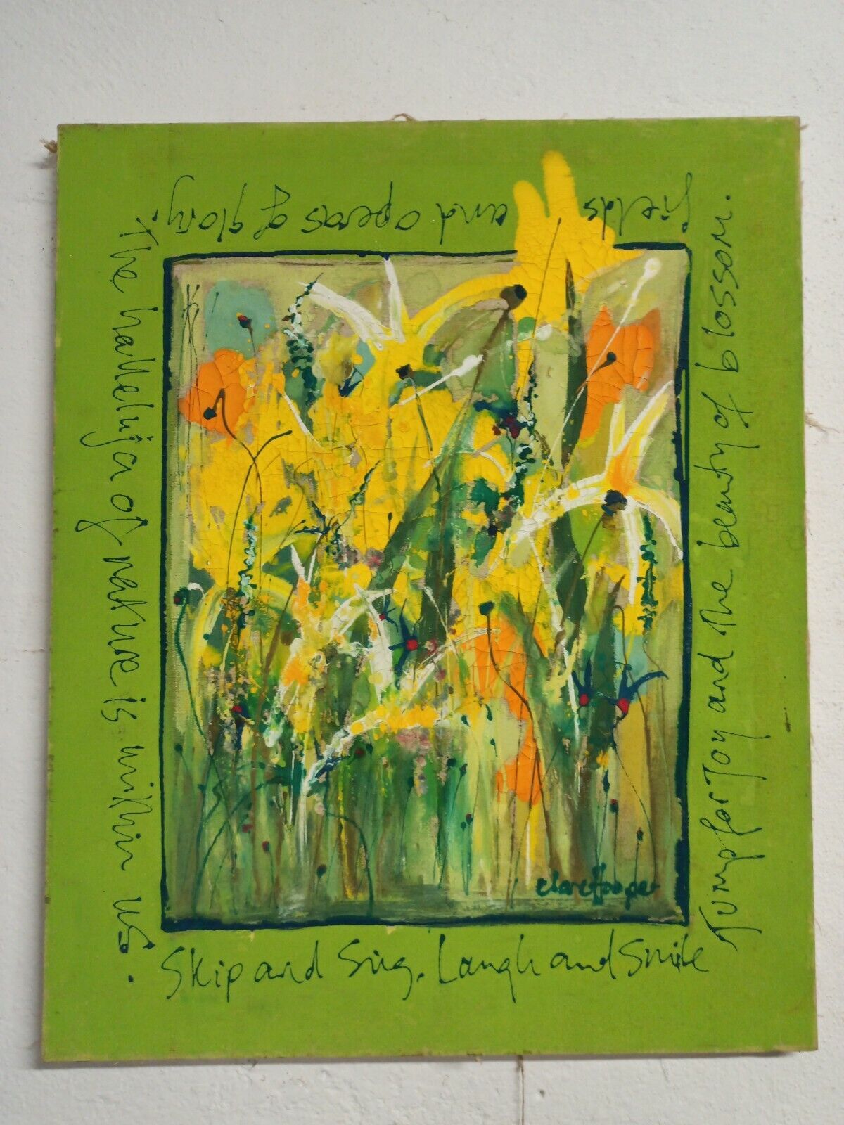 Oil on canvas signed 70's abstract