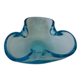 Murano turquoise blue glass trilobed empty pocket ashtray