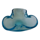 Murano turquoise blue glass trilobed empty pocket ashtray