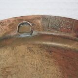 Solid brass tray signed oriental vintage