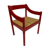 Carimate model 892 Vico Magistretti for Cassina in red armchair
